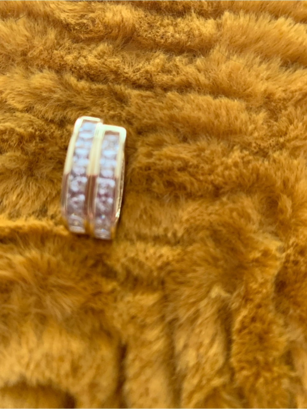 Beautiful women's costume jewelry gold Tone zircons Huggie Hoop Earrings